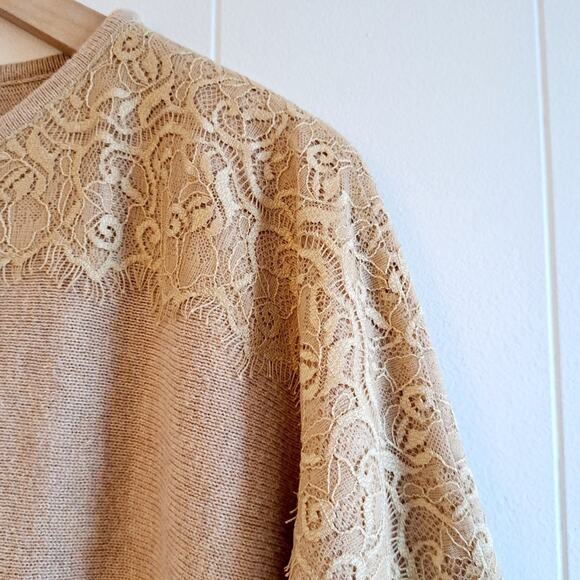 Chico's 3/4 Sleeve Lace Sweater - Picture 4 of 9